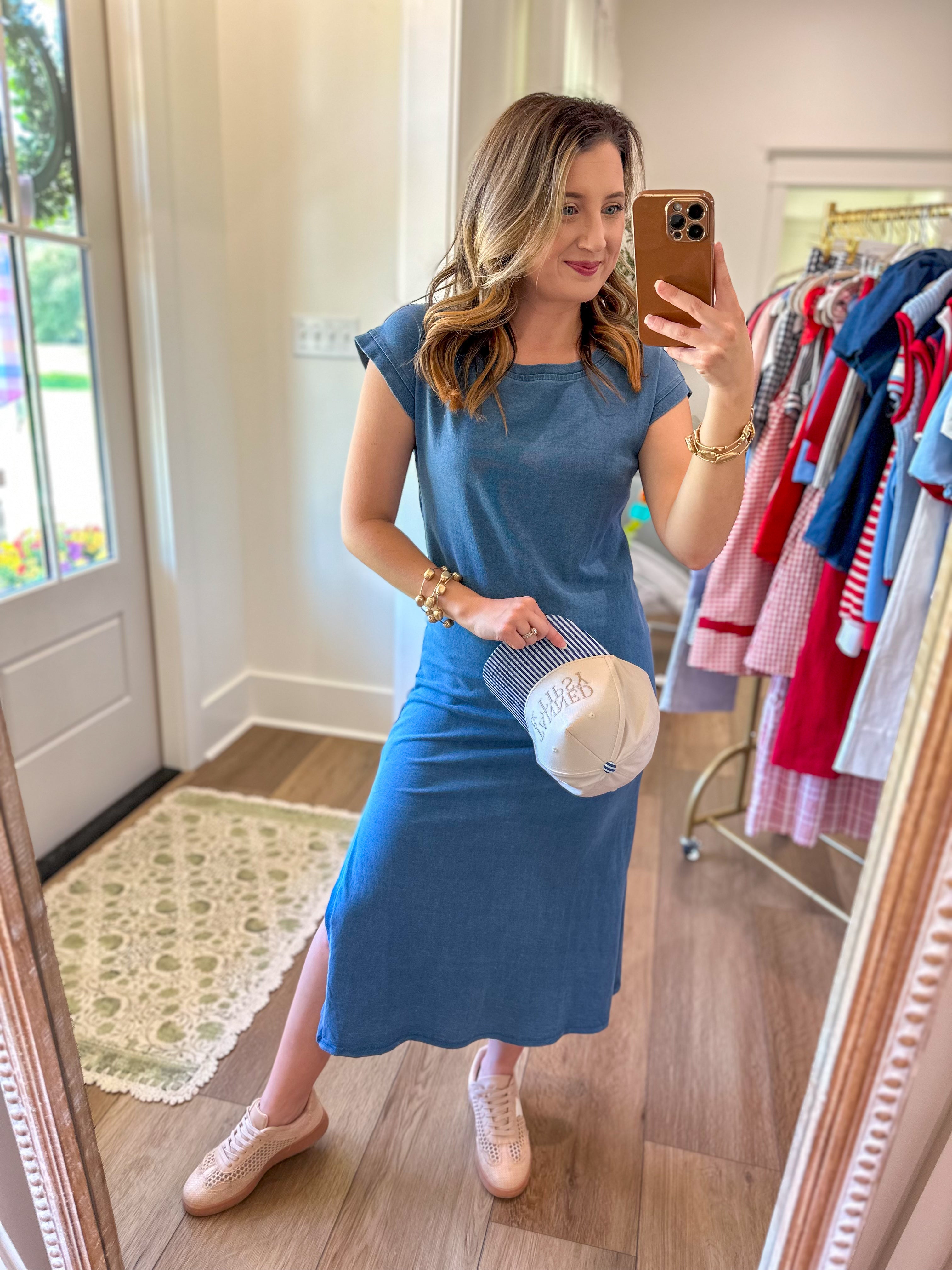 t shirt denim dress Dolly Embroidered Denim Shirt Dress L