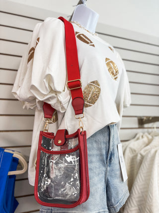 Red Keep It Clear Crossbody