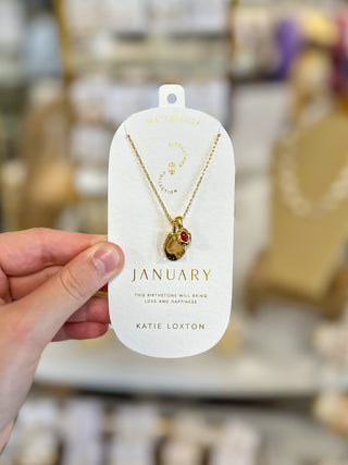January Garnet Birthstone Necklace