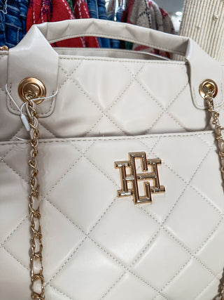 Kinzley Cream Quilted Tote- Caroline Hill