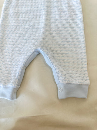 Paty Pal Blue w/ Blue Trim Pinstripe Romper
