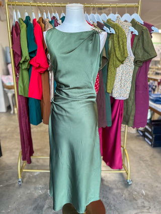 Olive Made for the Moment Midi Dress