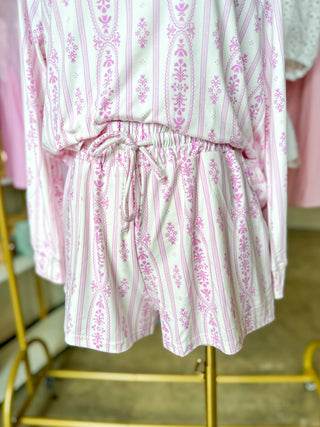 Annie Floral Cameo Orchid Pajama Short Set