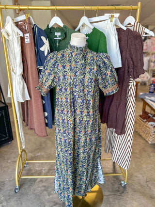 Navy Evening In Bloom Maxi Dress