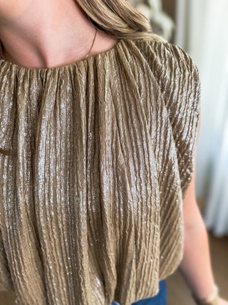Taupe Shimmer the Night Away Bubble Top