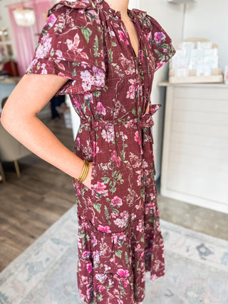 Burgundy Fall Fling MIDI Dress