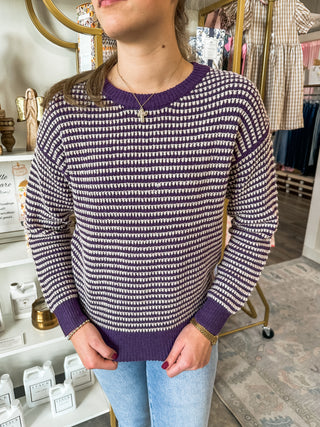 Purple Waverly Stripe Pullover