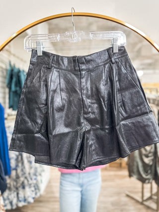 Black High Waisted Shimmer Throughout the Night Shorts