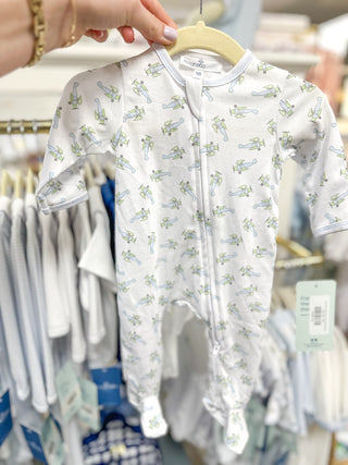 Take Flight Printed Zippie Footie- Magnolia Baby