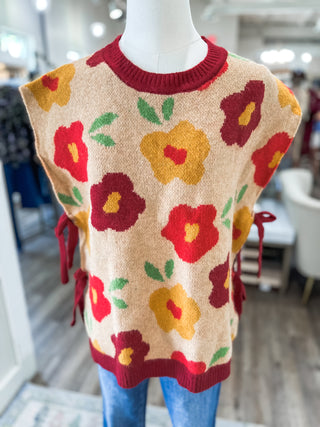 Hibiscus Honey Floral Sweater Vest