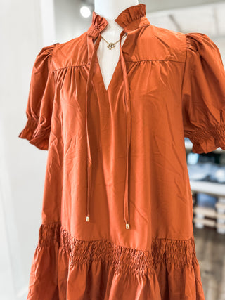 The Crisp Mornings Pumpkin Mini Dress