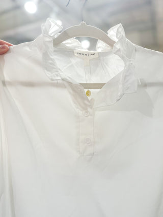 The Off White Contrast Bloom Short Sleeve Top