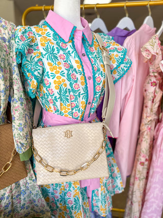 Woven Almond Ariana Crossbody | Caroline Hill