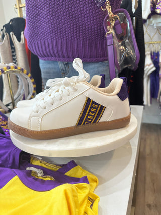 Purple & Gold All of the Tigers Game Day Sneakers