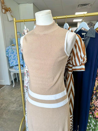 Taupe Classic Coast Knit Skirt Set