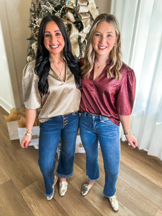 Taupe Love Story Short Sleeve Top