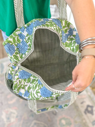 Charleston Blues Large Quilted Duffle Bag