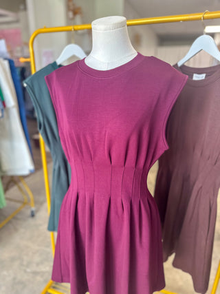 Wine Weekend Win Pleated Mini Dress