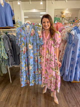 Periwinkle Blue Dreaming of Florals Maxi Dress