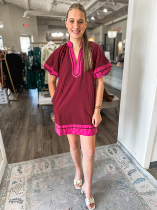 Burgundy Prescott Mini Dress