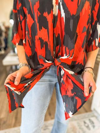 UL Spirit Abstract Kimono Sleeve Top