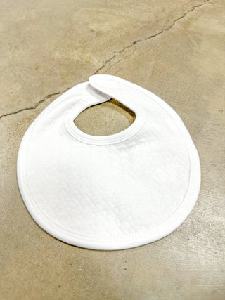 White Quilted Baby Bib