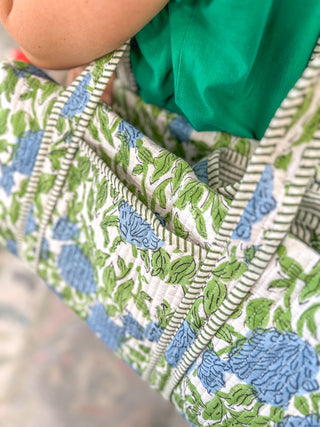 Charleston Blues Large Quilted Duffle Bag