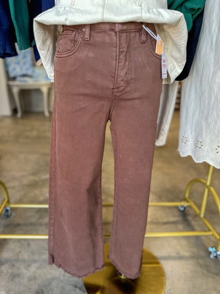 Cocoa Emily High Rise Crop Wide Leg Denim Jeans