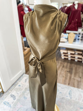 The Olive Eloise Satin Midi Dress