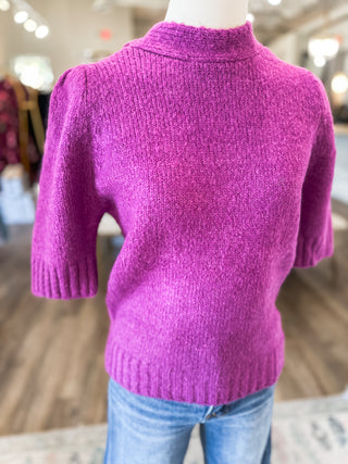 Magenta Bow Cozy Knit Sweater