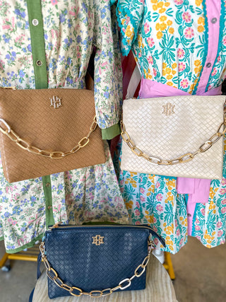Woven Navy Ariana Crossbody | Caroline Hill