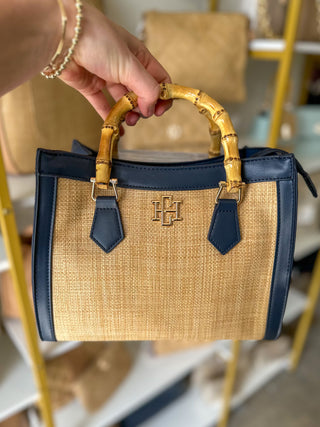 Natural Navy Kennedy Tote