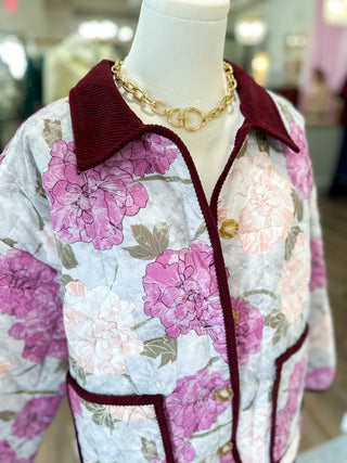 The Mauve Morning Hydrangea Quilted Jacket