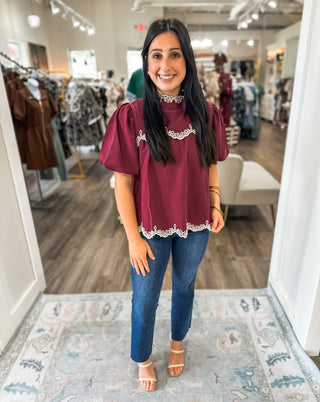 The Vintage Vine Burgundy Blouse