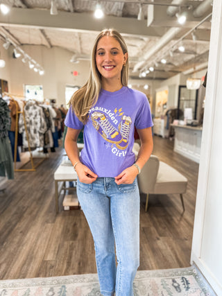 Violet Geauxlden Girls Graphic Tee