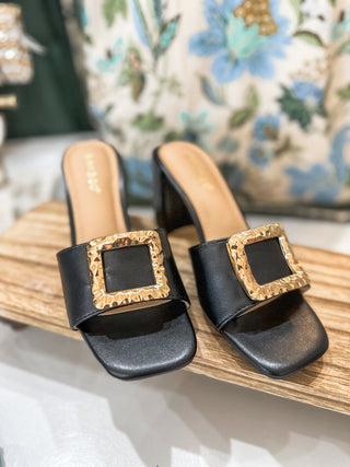 Black Lauren Kickback 21 Slip On Heel