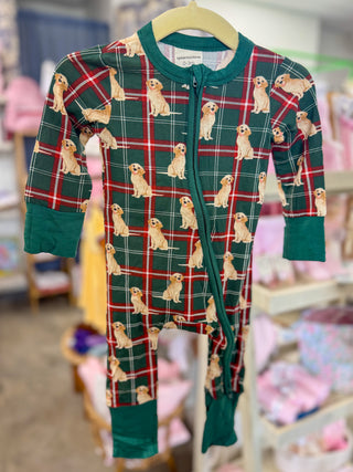 Country Christmas Retrievers 2-Way Zip Footie