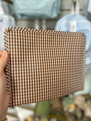 TRVL Coco Gingham Large Roadie Zip Pouch