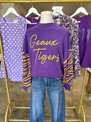 Merit LSU Mockneck Sweater
