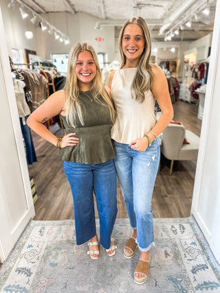 Olive Sleek & Chic Sleeveless Top