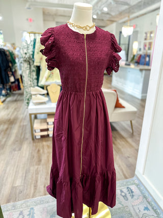 The Burgundy Josie Midi Dress