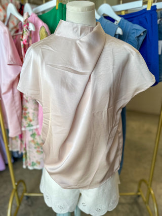 Champagne Timeless Touch Satin Top