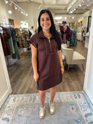 Brown All Set Mini Dress