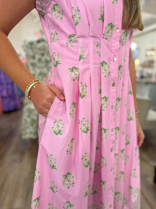 Pink Lovely Little Petals Midi Dress