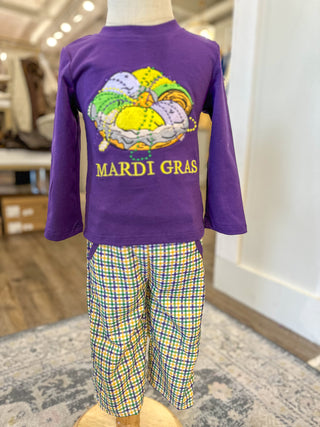 Mardi Gras Plaid Pants Set - OMG Custom