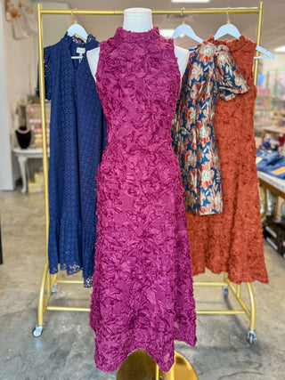 Plum Textured Edge Maxi Dress