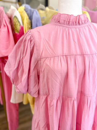 Pink Twirl Around Town Mini Dress
