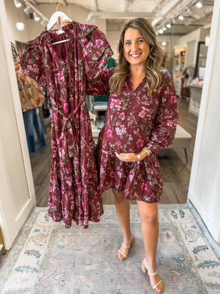 Burgundy Fall Fling Mini Dress