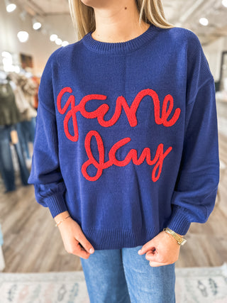 Navy/Red Gameday Light Weight Football Sweater