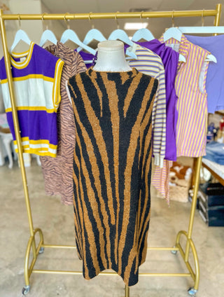 The Statement Tiger Print Sweater Mini Dress